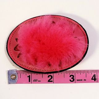 Vtg Tony Lama Pink Fuzzy Leather Belt Buckle 1970s Rare Hippy Western Wear 4799