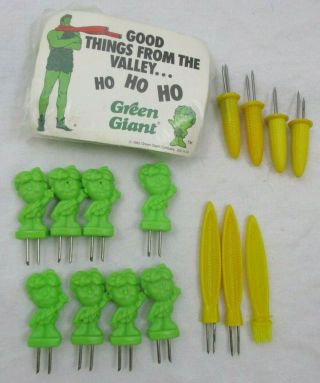 16 Green Giant Jolly Little Sprout Corn Cob Holders Plus