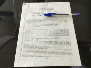 Brock Peters Actor & Civil Rights Activist 1979 Hand Signed Agency Contract