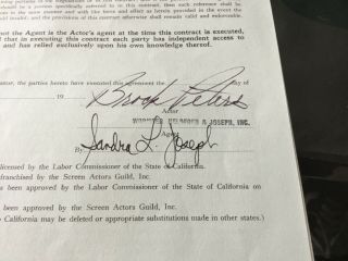 BROCK PETERS Actor & Civil Rights Activist 1979 Hand Signed AGENCY Contract 3