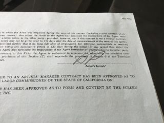 BROCK PETERS Actor & Civil Rights Activist 1979 Hand Signed AGENCY Contract 4