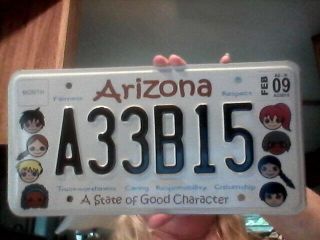 2009 Arizona " A State Of Good Character " License Plate