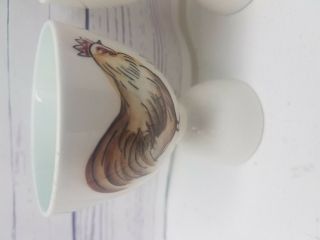 Vintage Egg Cups Chicken Rooster Farm Made in Japan Set of 2 2