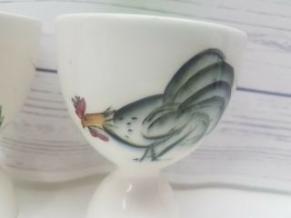 Vintage Egg Cups Chicken Rooster Farm Made in Japan Set of 2 4