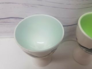 Vintage Egg Cups Chicken Rooster Farm Made in Japan Set of 2 8