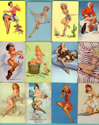 12 Single Swap Playing Cards Sexy Pinup Girls Risque Ladies Some Elvgren Vintage