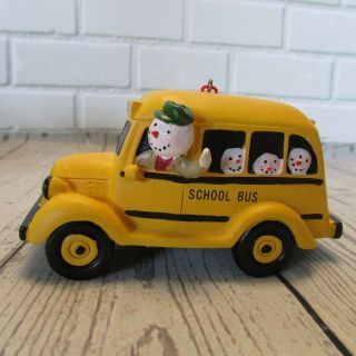 Christmas Ornament Gift Yellow School Bus Snowman Driver And Kids Midwest Cbk