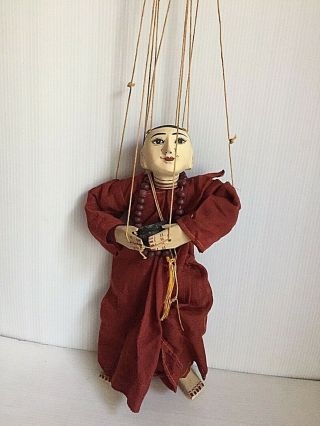 Burmese Handmade Vintage Marionette String Monk Puppet