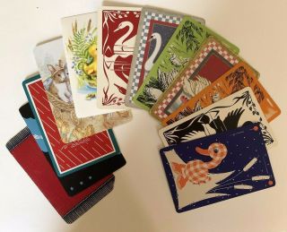 12 Vintage Playing Cards Summer Swans & Ducks All Different