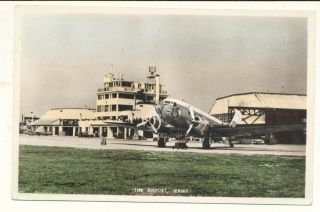 Postcard Rppc Jersey Airport Dc3 Dakota Bea British European Airways Posted 1955