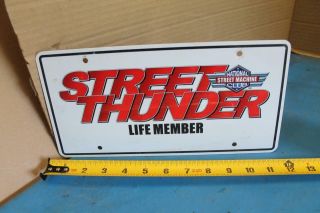 National Street Machine Club Street Thunder Lifetime Member License Plate Plasti