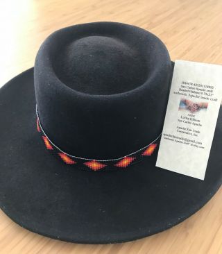Authentic Apache Craft Loom Beaded Hatband Beaded Area 21x0.  75 " 892