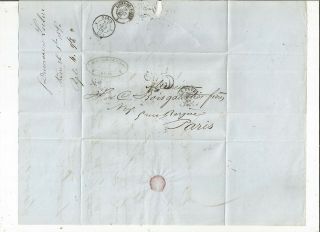Stampless Folded Letter: 1850 La Havre,  France