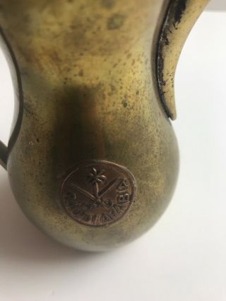 Vintage Saudi Arabia Solid Brass Dallah Coffee Pot – Islamic Brass Tea Pot 2