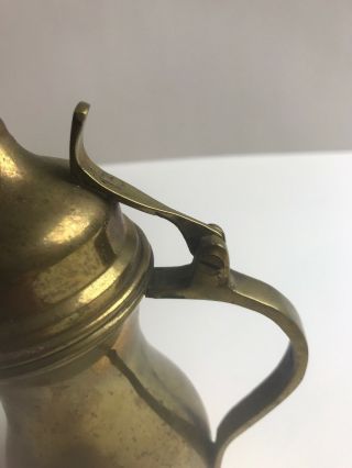 Vintage Saudi Arabia Solid Brass Dallah Coffee Pot – Islamic Brass Tea Pot 4