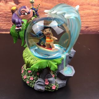 Disney Lilo And Stitch Surfing Snow Globe Music Box Figure Sculpture