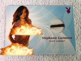 Playboy Stephanie Larimore Swatch Hair Locket Card 2015 Benchwarmer Pink
