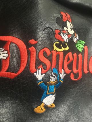 Vintage Disney Disneyland Backpack Faux Leather Retro Bag PVC Embroidered 1980s? 3