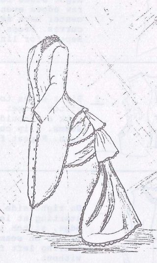 17 - 26 " Antique French Fashion Lady Doll@1870 Bustle Dress/skirt Jacket Pattern