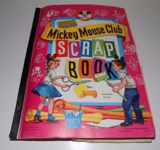 Whitman Mickey Mouse Club Scrapbook Filled 60,  Vintage Kids Cards