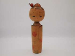 8.  4inch Japanese Vintage Sousaku Wooden Kokeshi Doll Signed /cute Kimono Girl