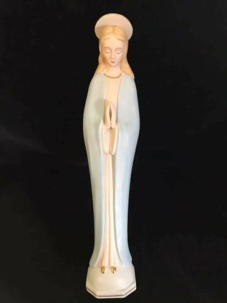 Vintage Napco Praying Virgin Mary Madonna Porcelain Statue 10.  5 " Catholic Icon