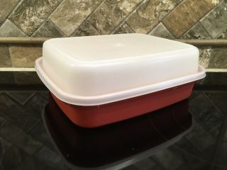 Tupperware 1294 - 3 Red Season N’ Serve Meat Marinade Keeper W 1295 - 6 Frosted Seal