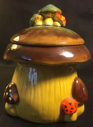 1970 Napcoware Mushroom Cookie Jar Canister C - 8544 Made In Japan