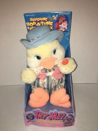 Rare Vintage Blushing Bop - A - Tune Easter Duck Sings And Plays Along