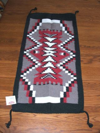 Throw Rug Tapestry Southwestern Thick Hand Woven Wool 20x40 " 321
