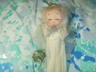 Forsum White Vintage Christmas Angel With Halo Made In Japan