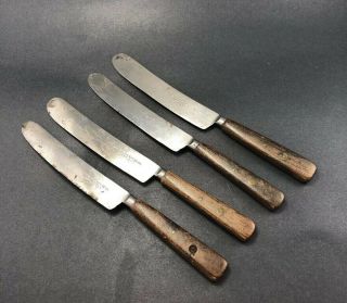 Vintage Wm Jackson & Co Sheffield Wood Handled Knives Civil War Era