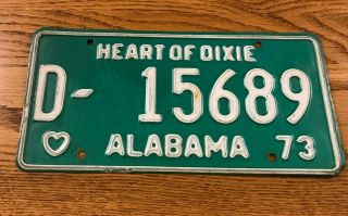 1973 Alabama Dealer License Plate Car Tag