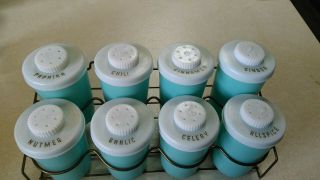 Vintage Tupperware Countertop Wire Spice Rack W/ 8 Containers Like