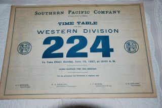 Southern Pacific,  Western Division,  No.  224,  June 13,  1937