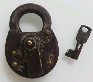 Antique So.  Ry Southern Railway Co.  Railroad Lock With Key