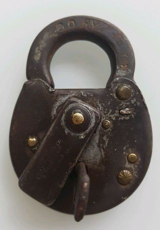Antique SO.  RY Southern Railway Co.  Railroad Lock with Key 2