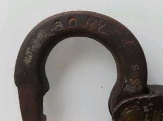 Antique SO.  RY Southern Railway Co.  Railroad Lock with Key 4