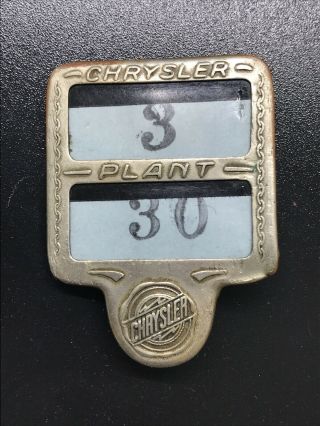 Antique Vtg 20s - 30s Chrysler Detroit Auto Plant Employee Badge Pin Pinback 3 - 30