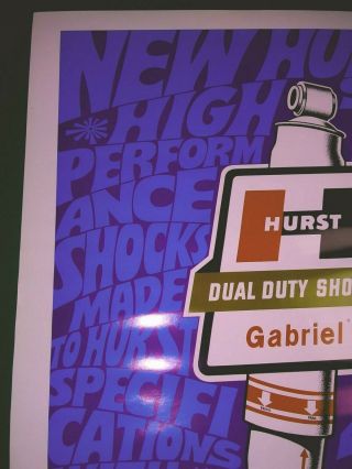 Hurst Vintage Gabriel Shocks OLD STOCK Psychedelic 60 ' s 70 ' s Poster 2