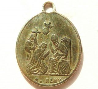 SAINT REMY & OUR LADY OF THE FACTORY - RARE ANTIQUE MEDAL PENDANT 2