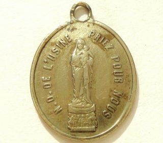SAINT REMY & OUR LADY OF THE FACTORY - RARE ANTIQUE MEDAL PENDANT 3