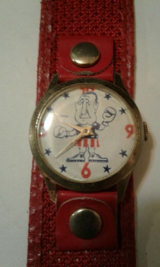 Collectable Vintage Hubert Humphrey Swiss Made Wrist Watch.