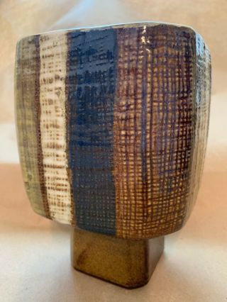Mid Century Modern Napco Ikebana Vase Art Pottery Pedestal Planter Pot Japan 7”