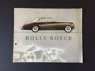 Rolls - Royce Silver Cloud 1955 Or 1956 Brochure