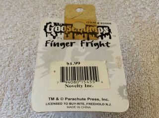NOS RARE Goosebumps Finger Frights Skull head Ring item 82008 3