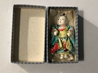 Vintage Miniature Japanese Girl Doll - Figure W/ Box