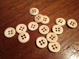 Vintage One Gross Extra Fine White A Bone Buttons 3