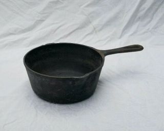 Vtg Antique Made In USA 3 Quart Cast Iron Pot Pan Skillet Cookware Kitchen w Lid 3