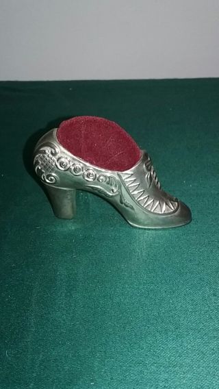 Vintage Metal Pin Cushion Shoe High Heel Detailed